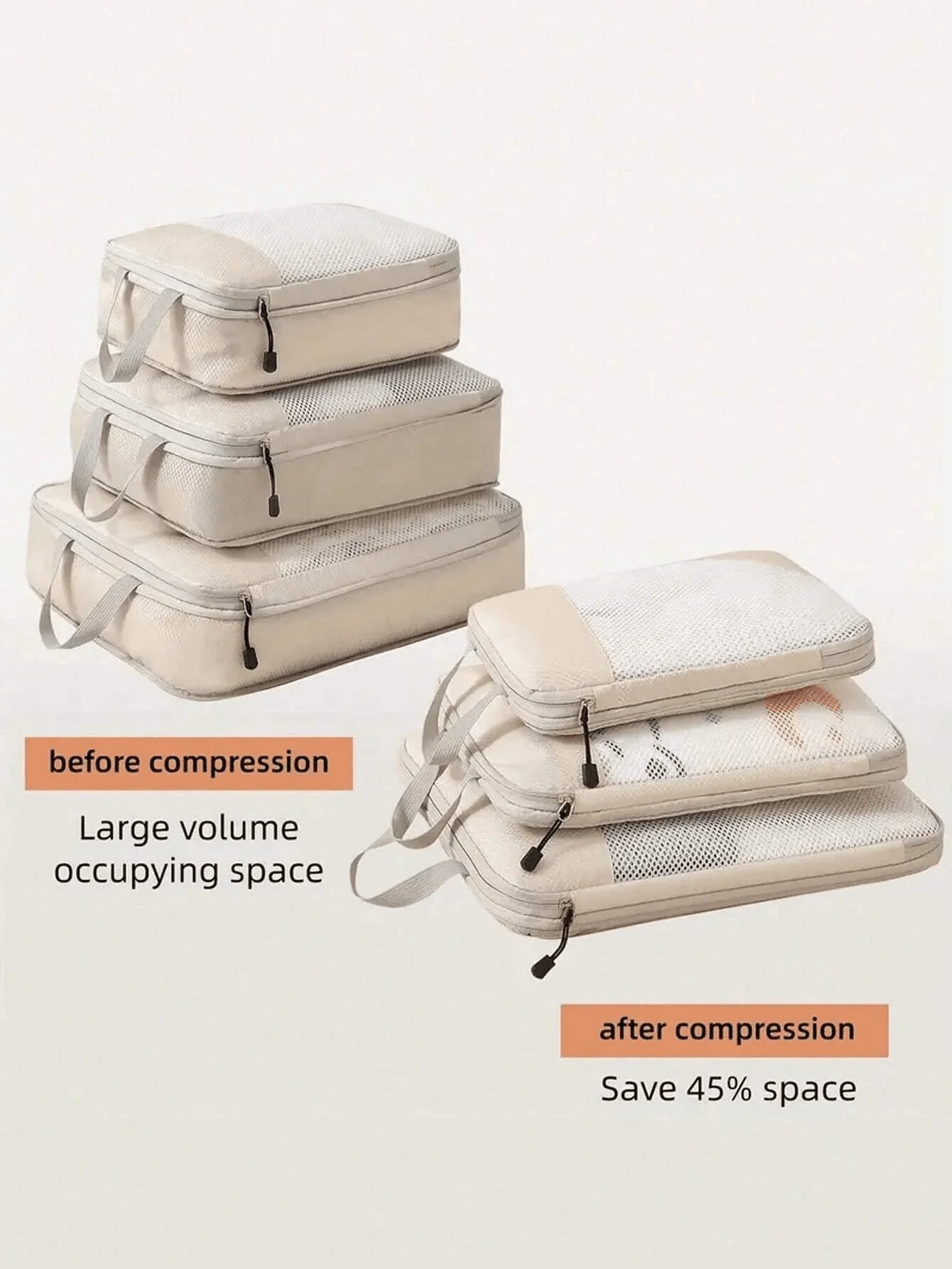 6 Pcs Compression Travel Cubes
