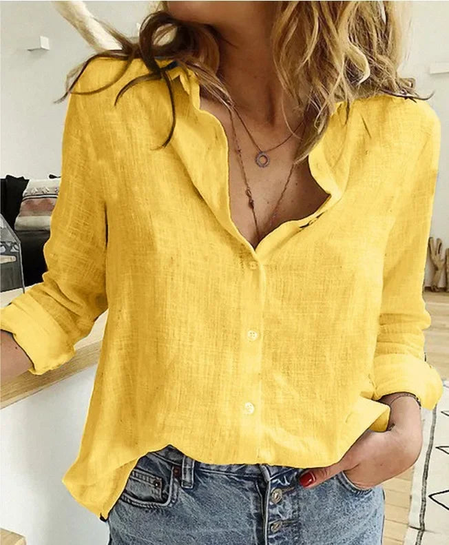 Women's Vintage Cotton Linen Blouse
