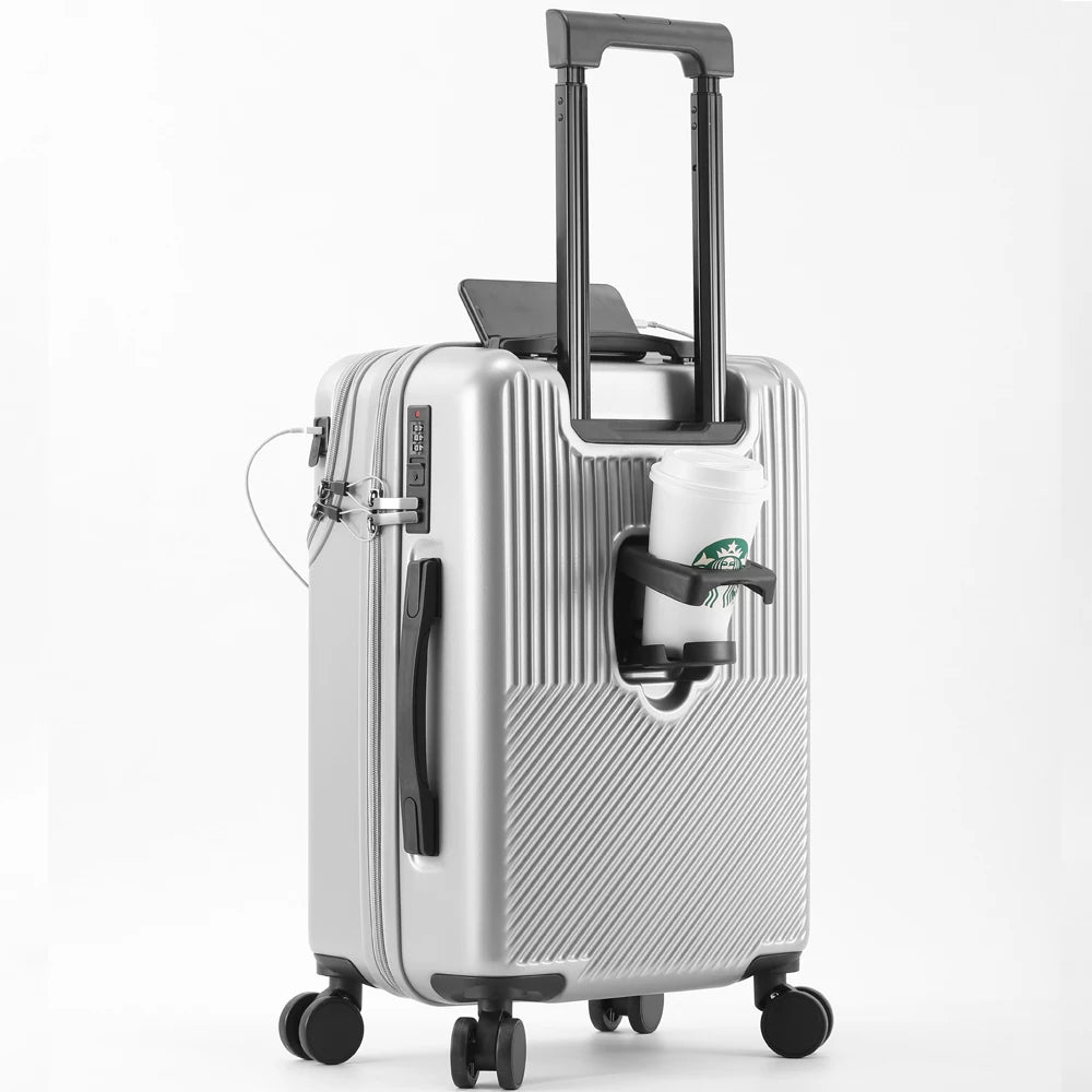 Stylish 20" Lightweight Carry-on w/Cup Holder