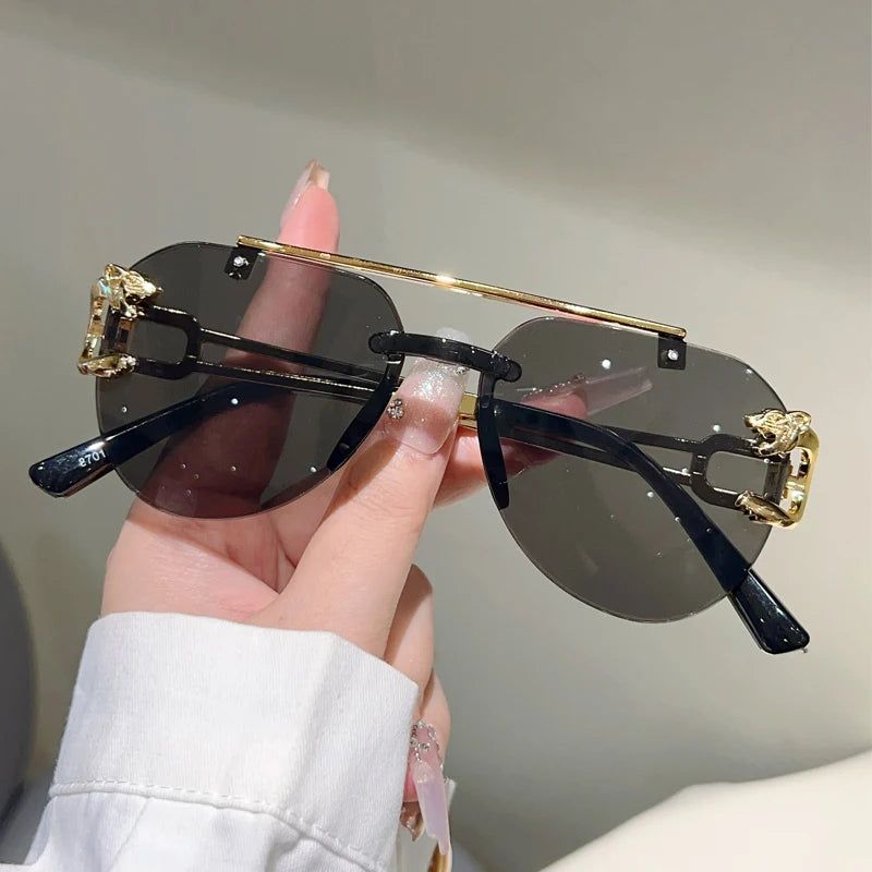 Rimless Pilot Sunglasses