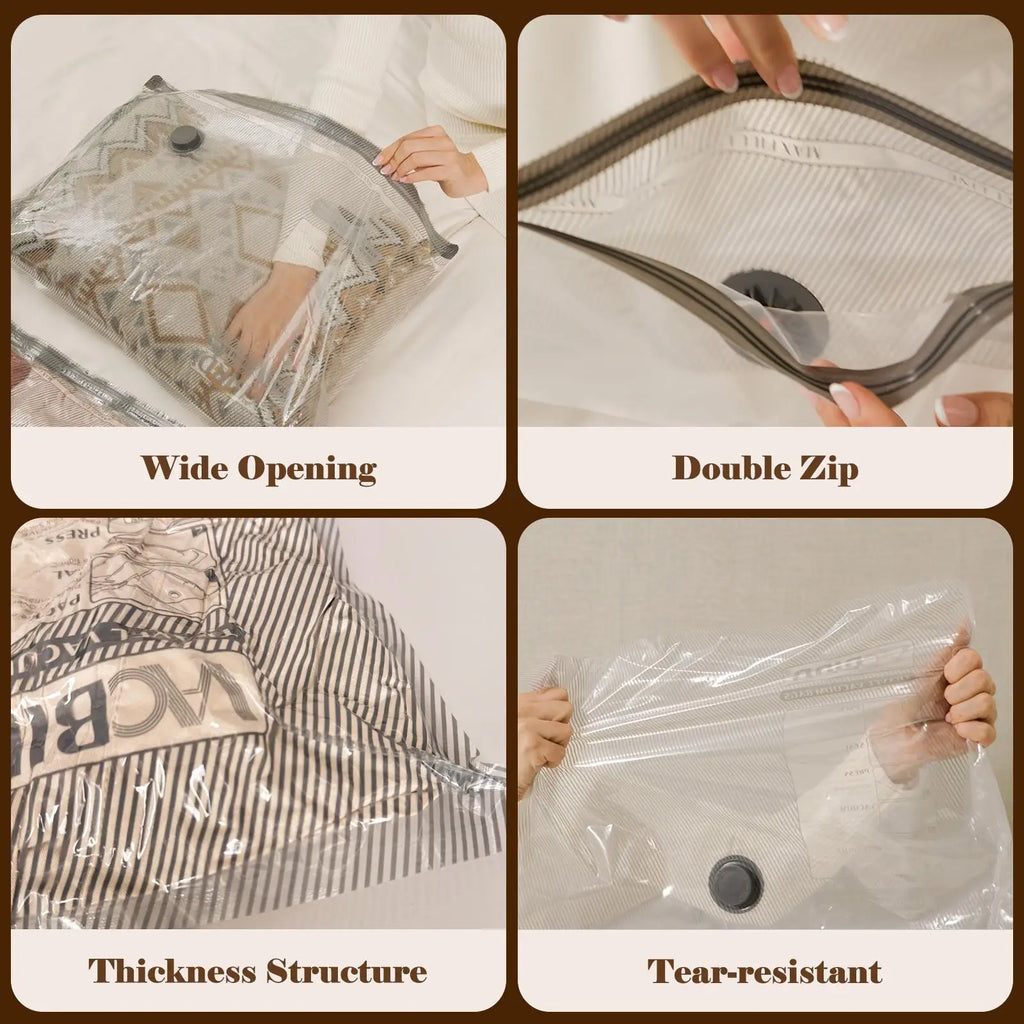 15-Pack Cordless Travel Vacuum Storage Bags
