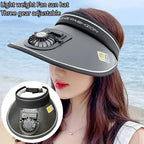 Fishing Cooling Fan Hat w/USB Rechargeable Battery