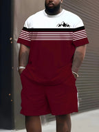 Men's Outdoor Casual T-shirt Drawstring Shorts Sets