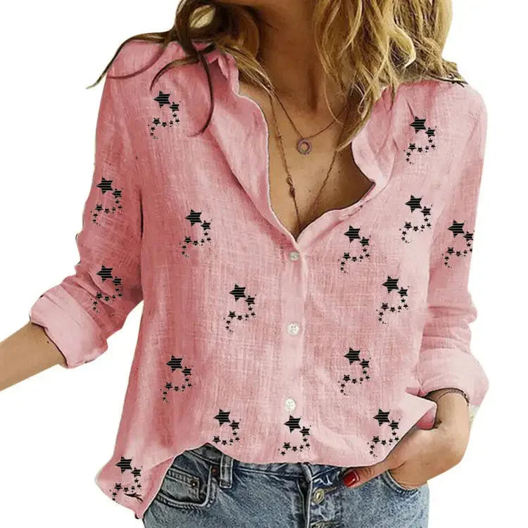 Women's Vintage Cotton Linen Blouse