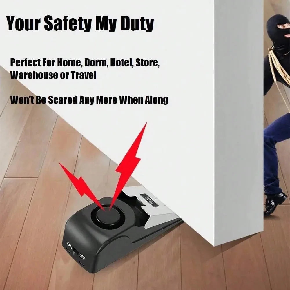 SafeStay Portable Door Stop Alarm – 120dB Travel Hotel Safety Wedge