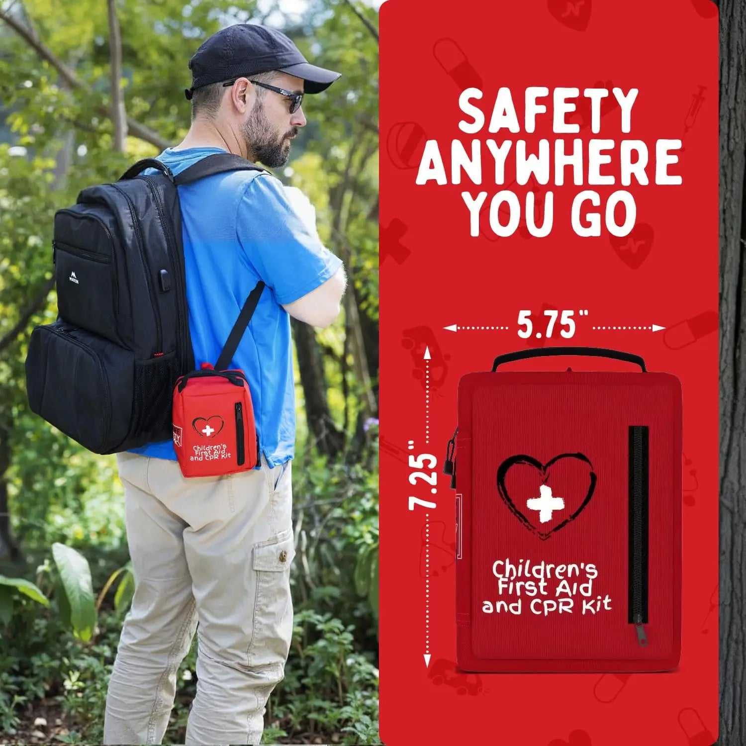 Kids First Aid Kit w/CPR Mask