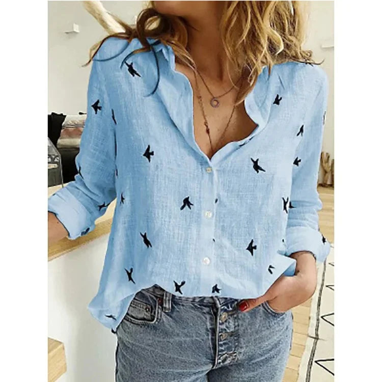 Women's Vintage Cotton Linen Blouse