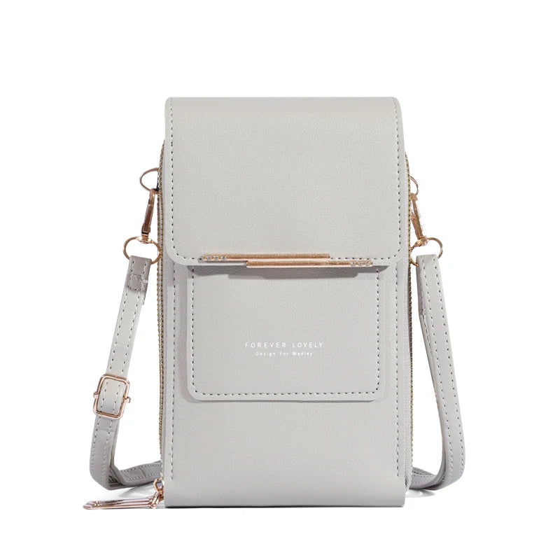 Soft Leather Touch Screen Crossbody