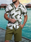 Men's Vacation Casual Short Sleeve Shirt Shorts Set