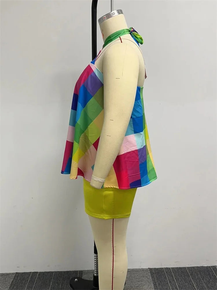 Women's Sleeveless Beach Printed Short Sets
