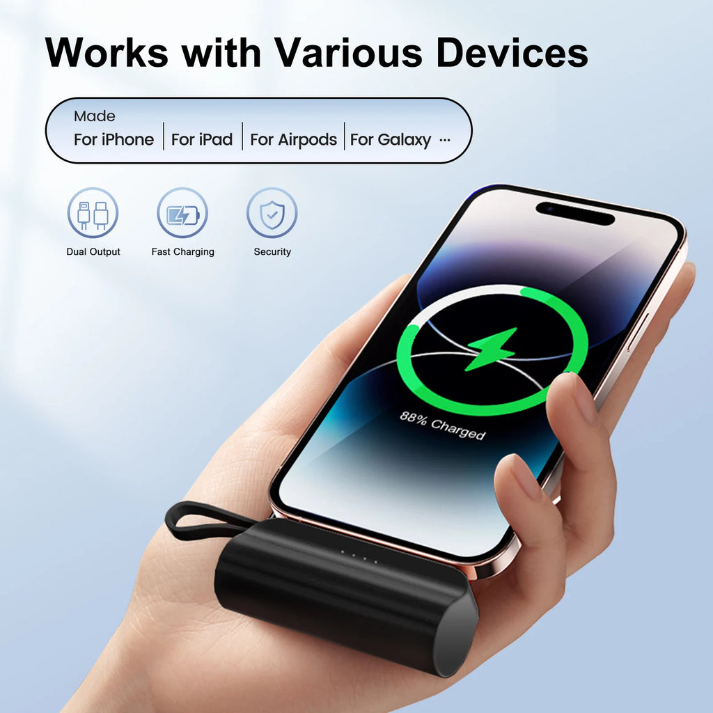Mini Power Bank Dual USB-C Ports