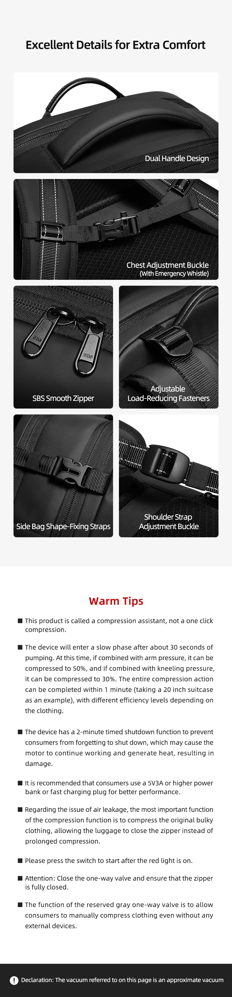 Vacuum Compression Backpack