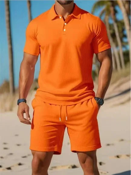 Men's Fashionable Slim Fit Shorts Set