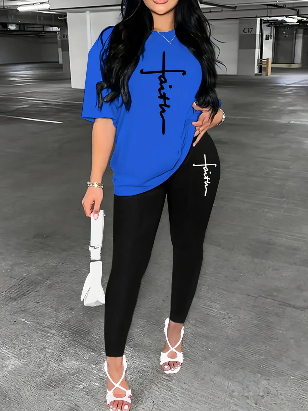 Women's T-Shirt Top & Medium Stretch Comfy Pants