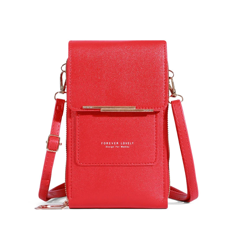 Soft Leather Touch Screen Crossbody