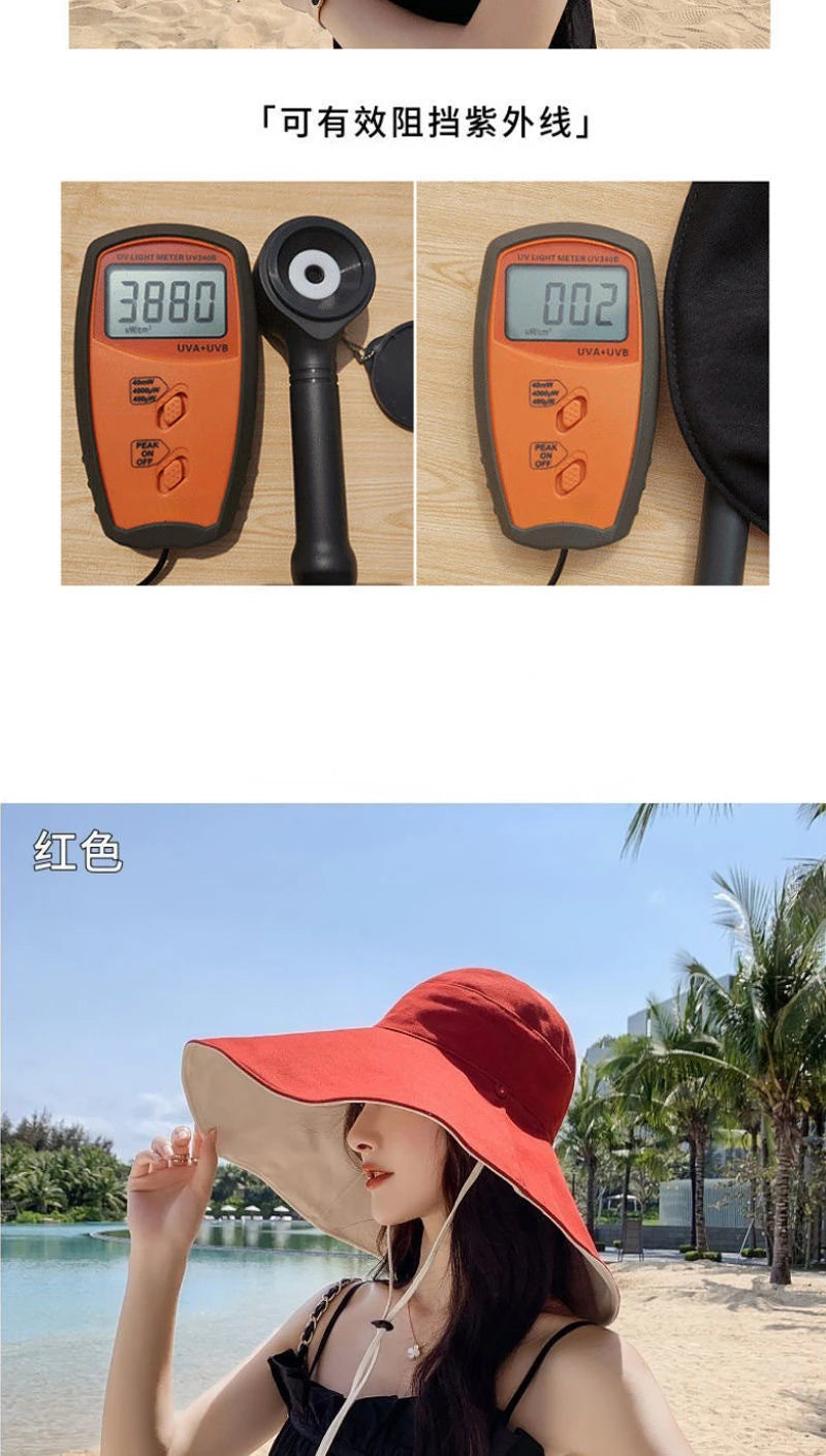 Wide Brim UPF 50+ Sun Hat Women Anti-UV