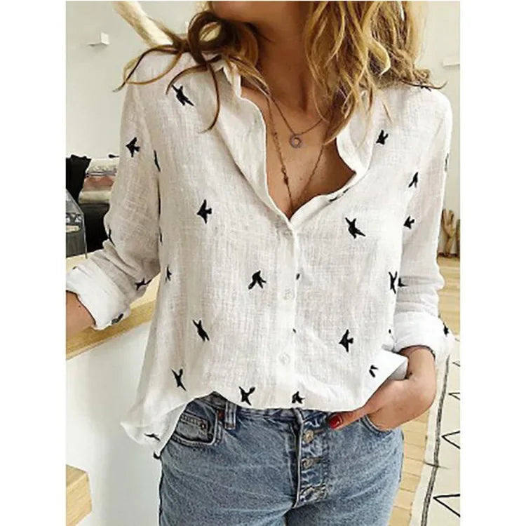 Women's Vintage Cotton Linen Blouse