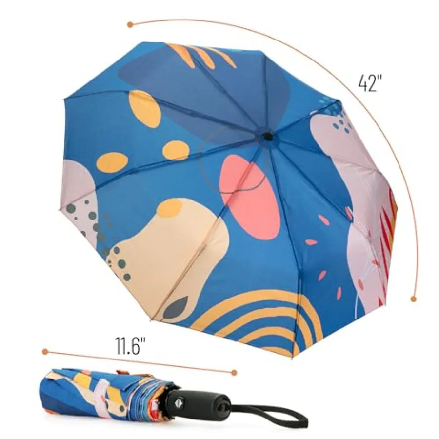 Compact Windproof Travel Umbrella – Auto Open/Close, Water-Resistant