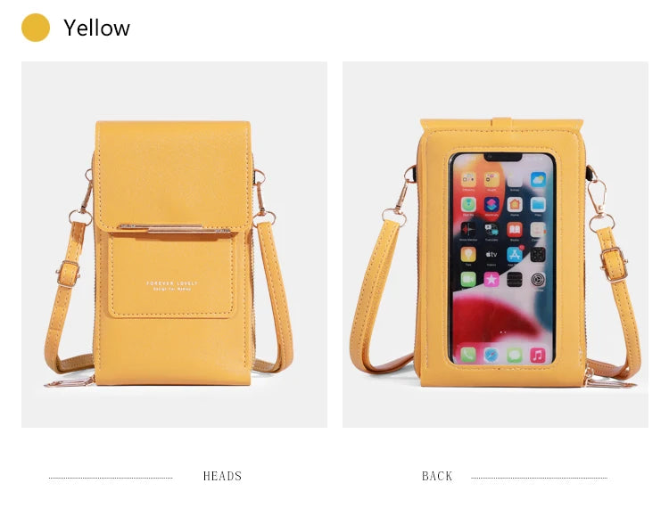Soft Leather Touch Screen Crossbody