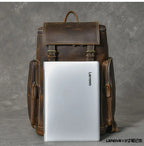 Vintage Crazy Horse Genuine Leather Hiking Backpack