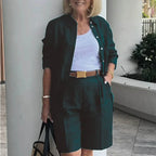 Women's Elegant Solid Color Shorts Sets