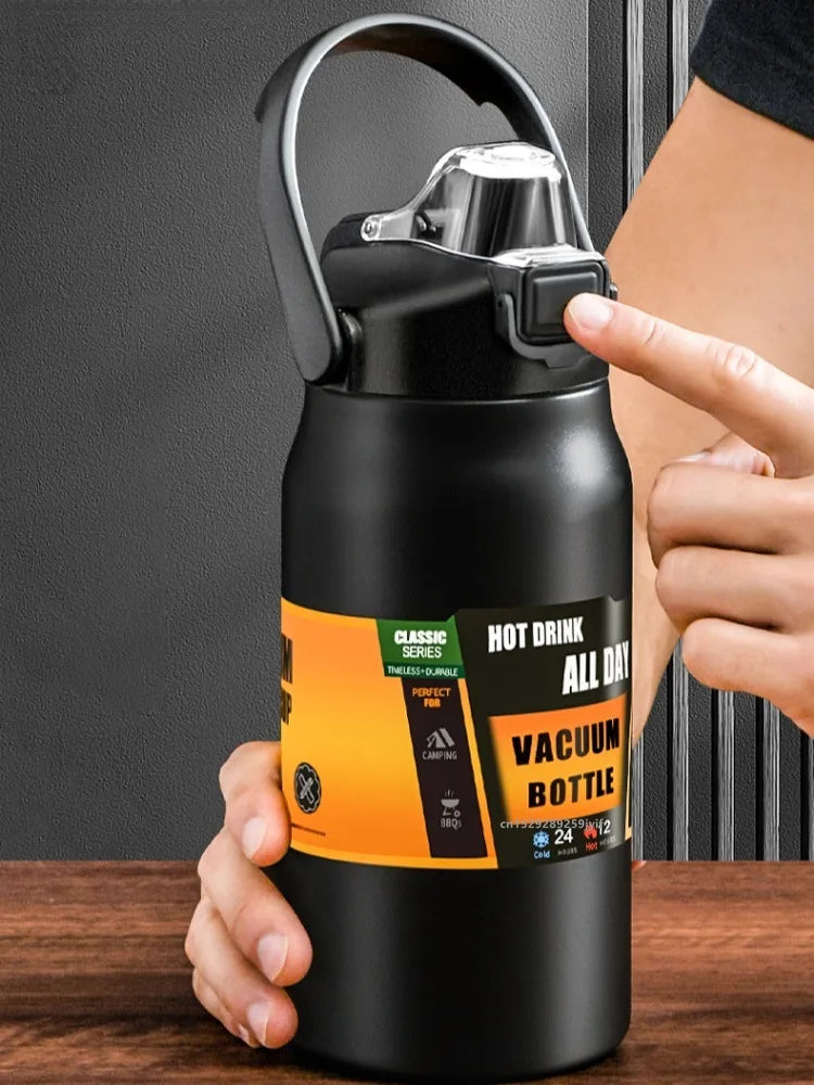 800/1000/1200/1500ML Stainless Steel Thermos w/Straw