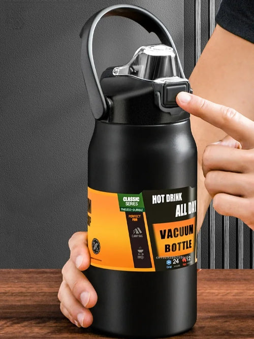 800/1000/1200/1500ML Stainless Steel Thermos w/Straw