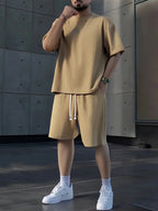 Men's 8-Piece Crew Neck Short Sleeve Shorts Set