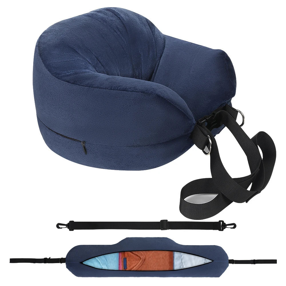 Neck Pillow w/Fillable Clothing U-Shaped Pillowcase