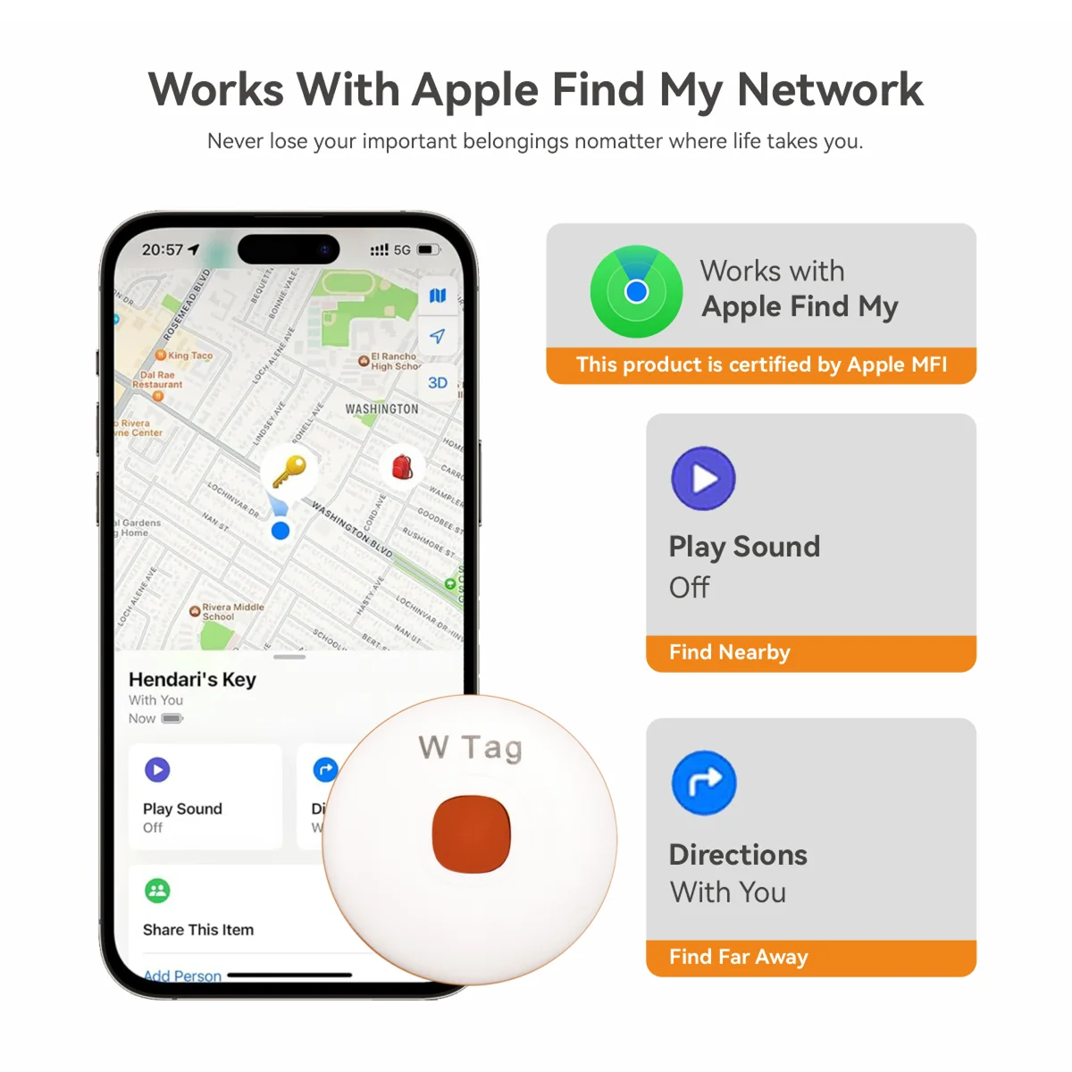 Smart Mini Air Tags w/Anti Lost Device
