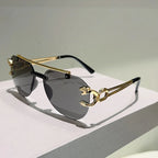 Rimless Pilot Sunglasses