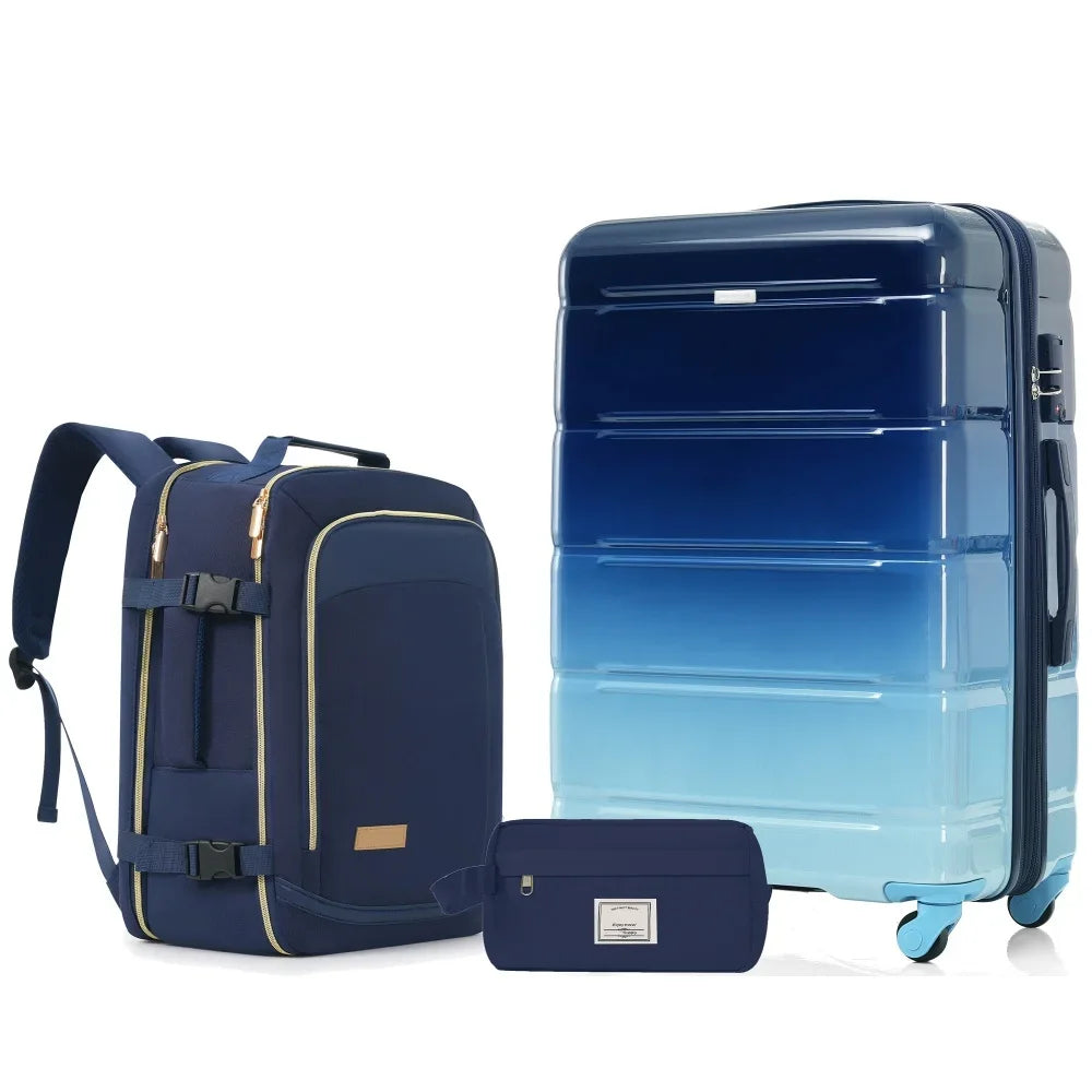 3Pcs Travel Luggage Set with Duffel & Wet-Dry Toiletry Bag