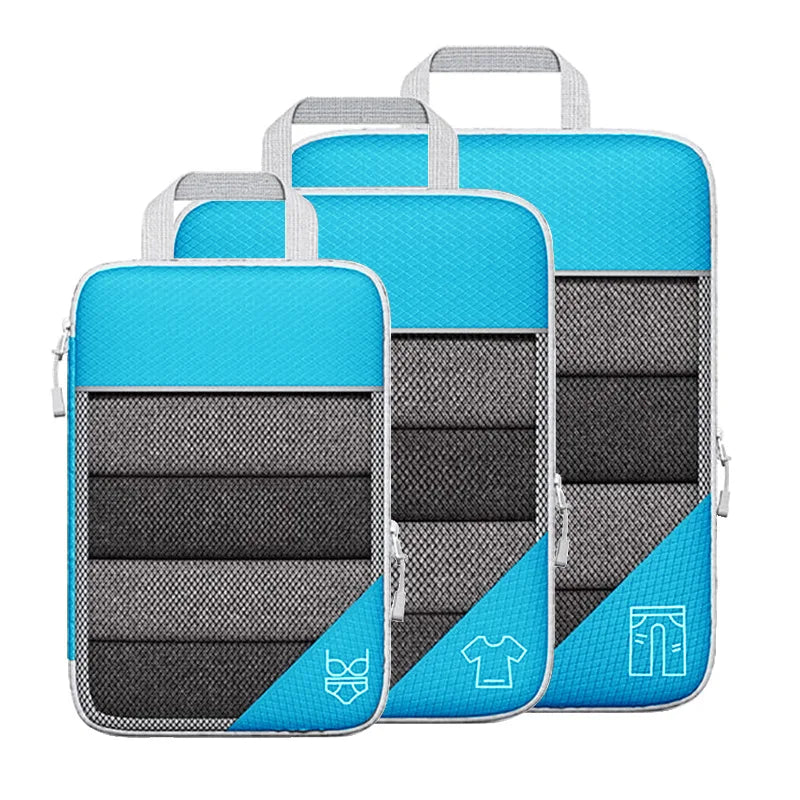 Travel Compression Storage Bag Set w/Shoe Bag