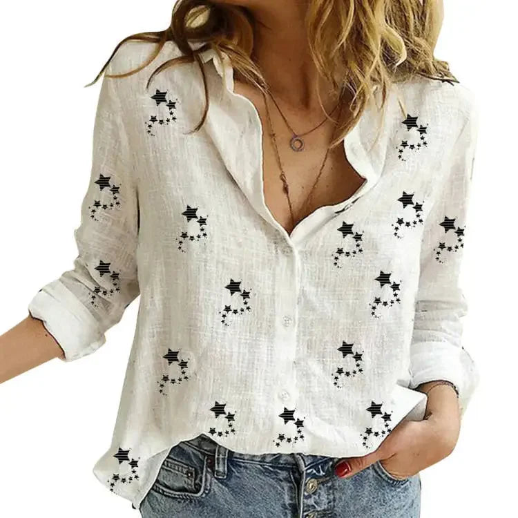 Women's Vintage Cotton Linen Blouse