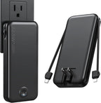 Portable Wall Charger w/Built-in Charging Cables