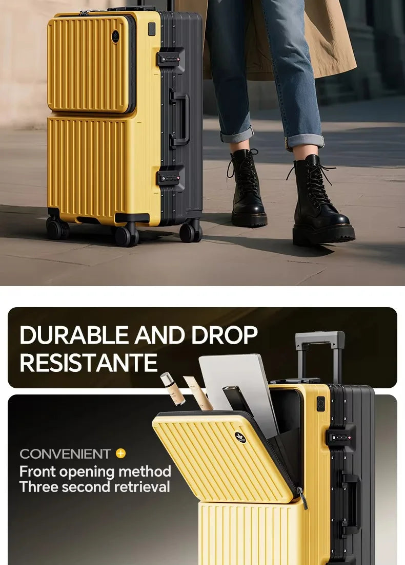 20/24/26" Front Opening Pocket Aluminum Frame Luggage