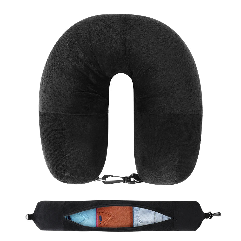 Neck Pillow w/Fillable Clothing U-Shaped Pillowcase