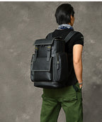 Vintage Crazy Horse Genuine Leather Hiking Backpack