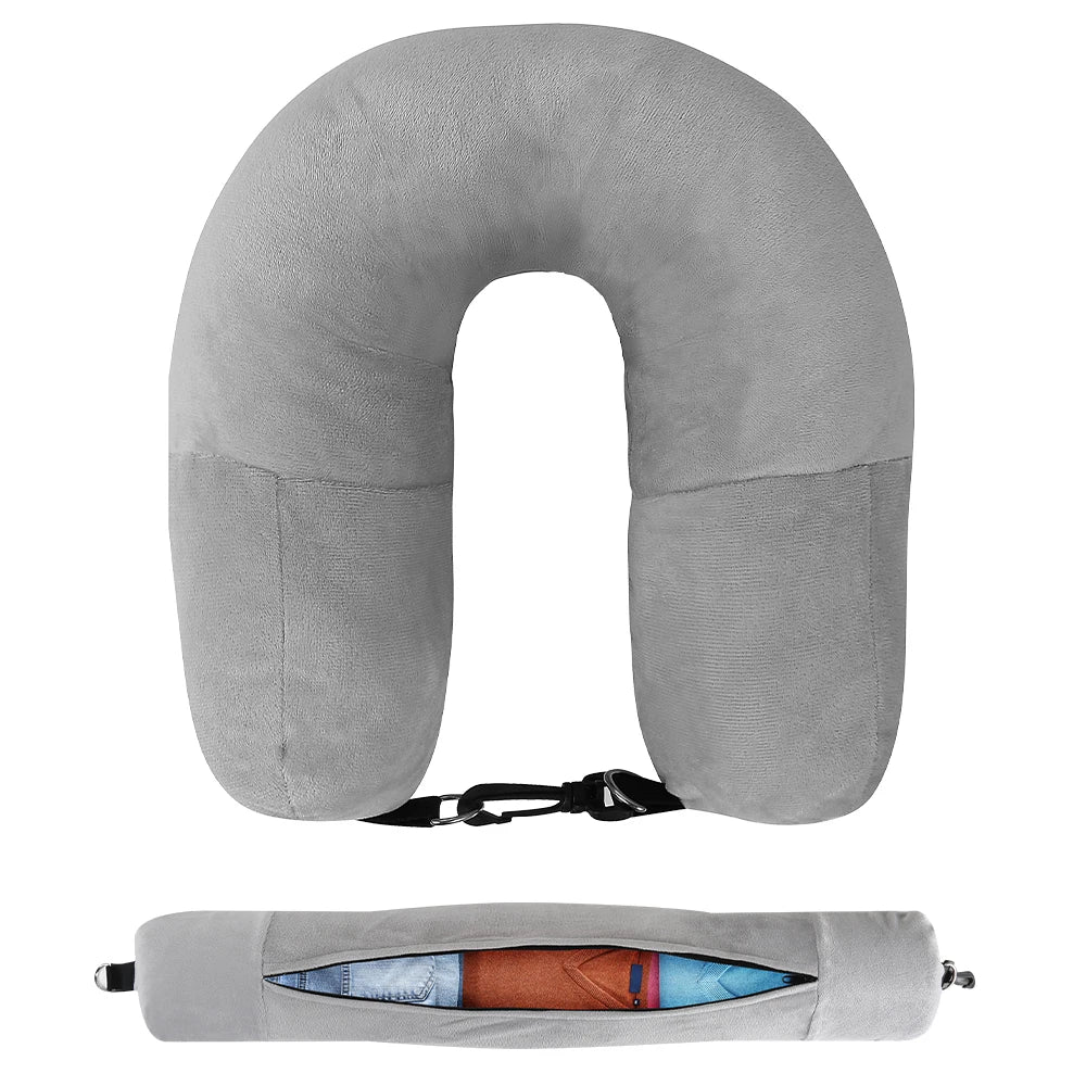 Neck Pillow w/Fillable Clothing U-Shaped Pillowcase