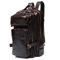 Vintage Crazy Horse Genuine Leather Hiking Backpack