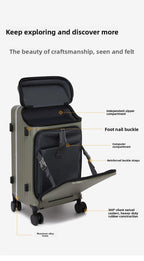20" Multifunctional Front Opening Carry-on Luggage