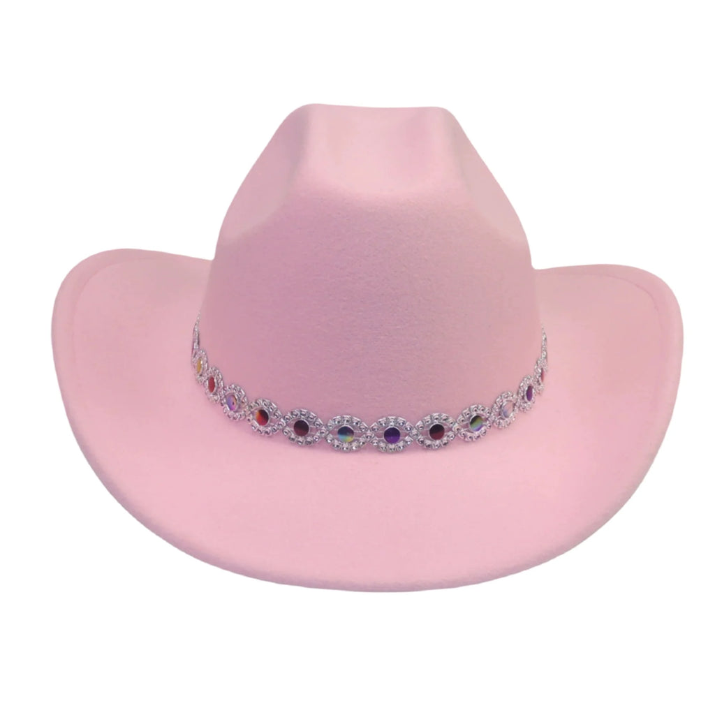 Stylish Felt Cowgirl Hat w/Wide Brim