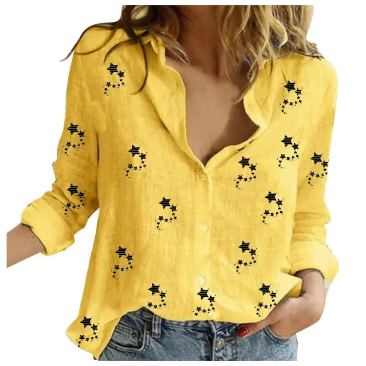 Women's Vintage Cotton Linen Blouse