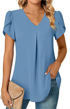 Women's V-Neck Splice Lace Decoration Pullover