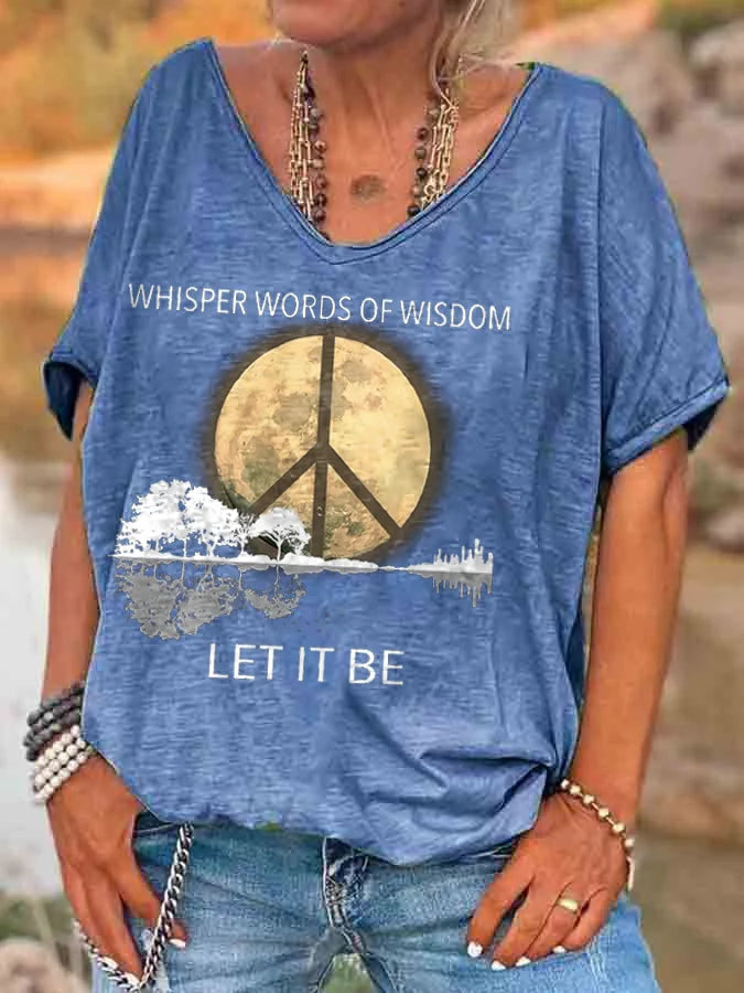 Women's Hippie Let It Be Print T-Shirts