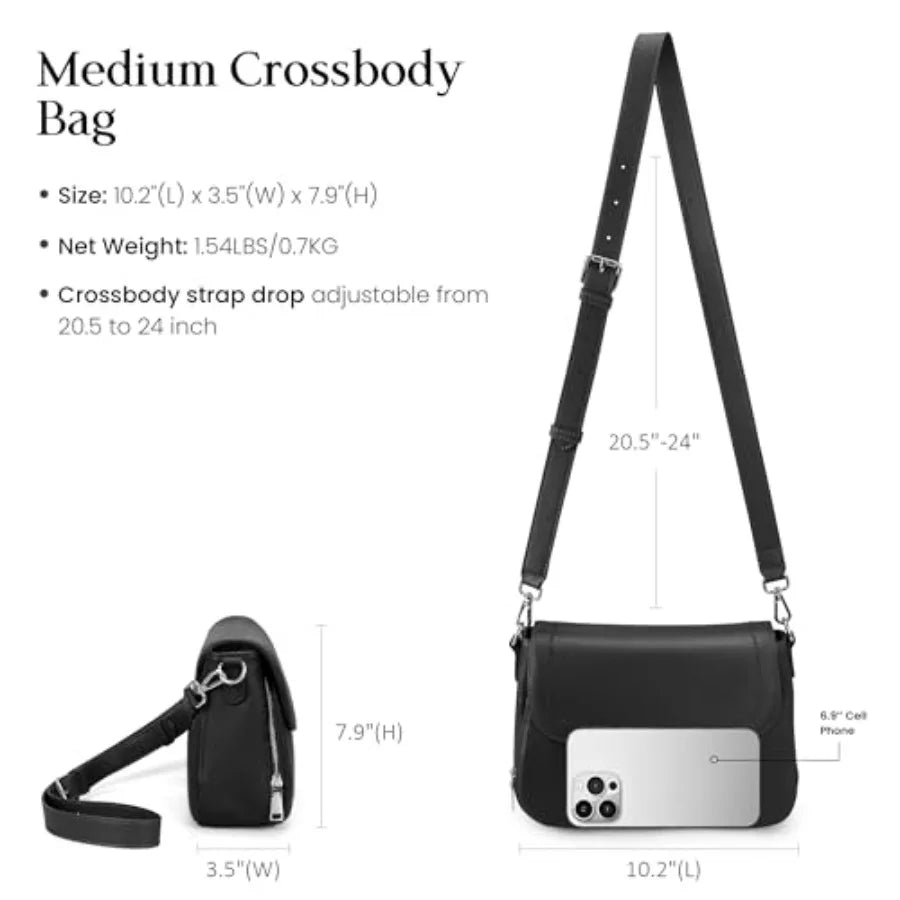 Genuine Leather RFID Crossbody Bag