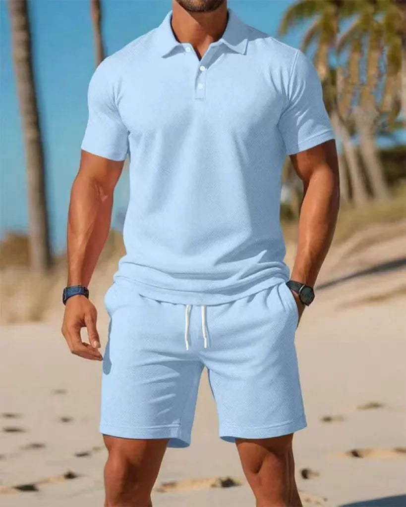Men's Fashionable Slim Fit Shorts Set