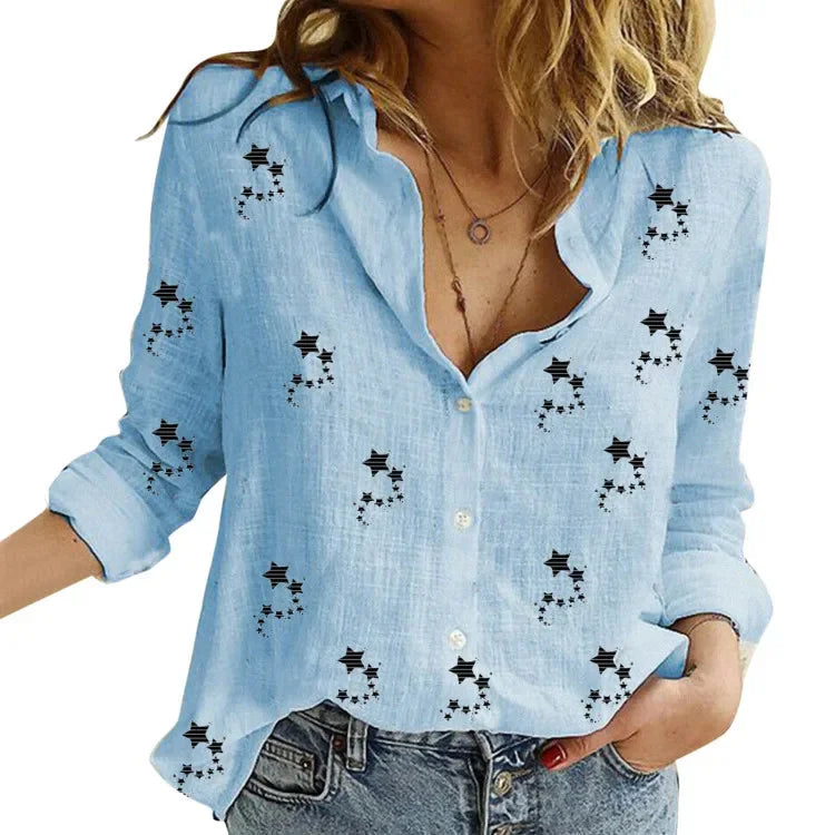 Women's Vintage Cotton Linen Blouse