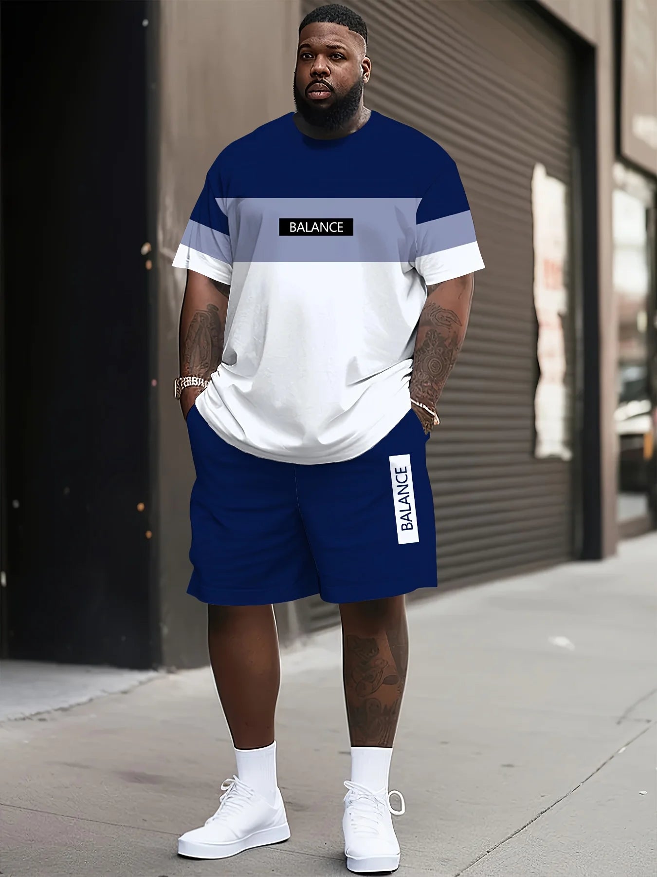 Men's Outdoor Casual T-shirt Drawstring Shorts Sets