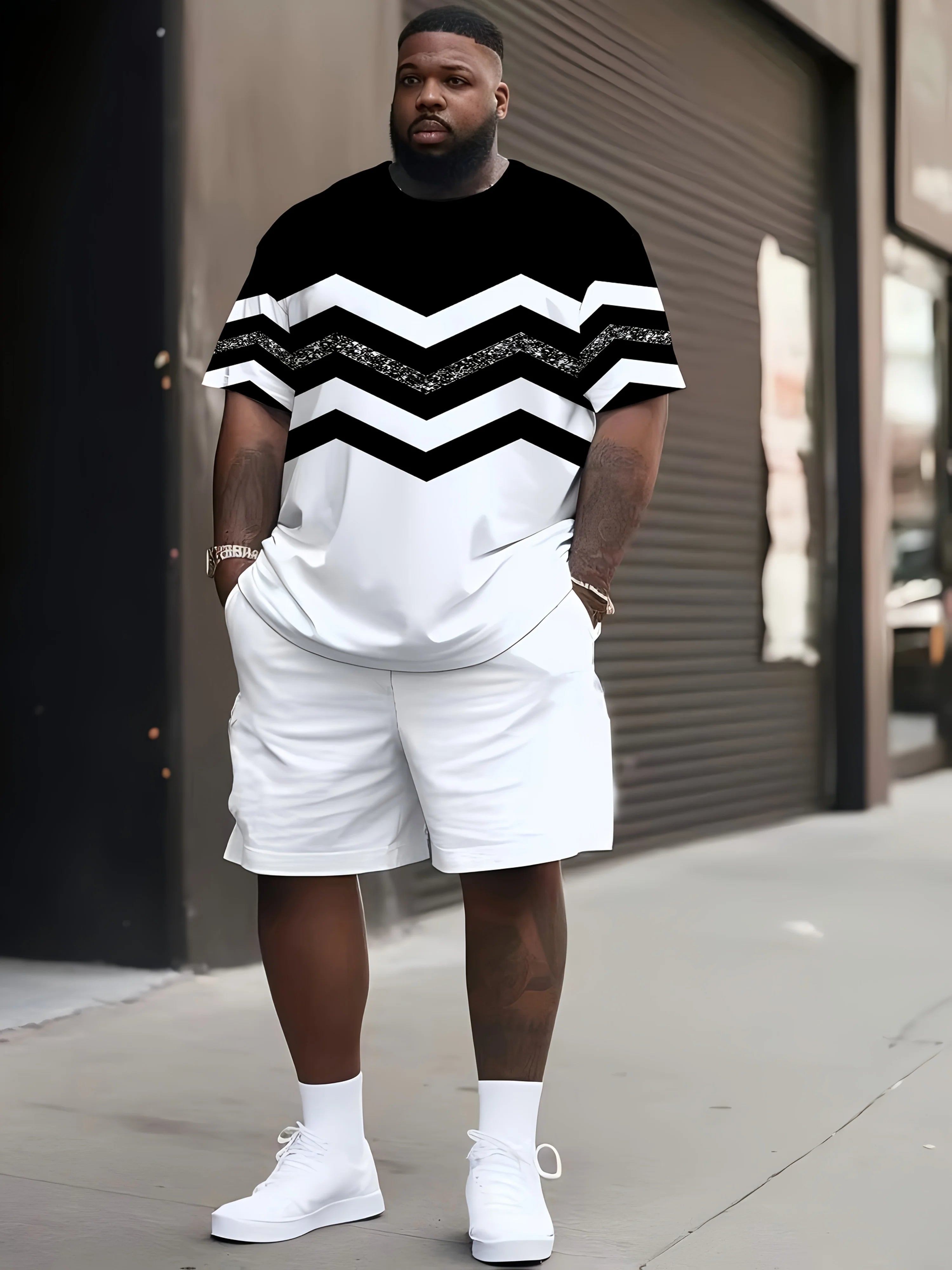 Men's 3D Printed Short Sleeve Shorts Sets